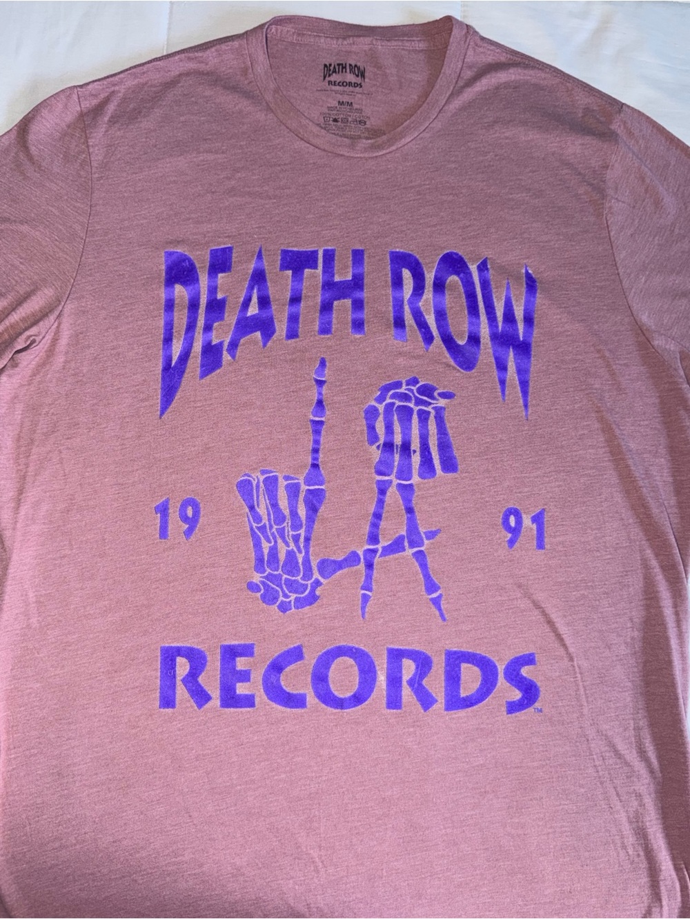 Death Row Records Mauve & Purple Print Tshirt - Medium
